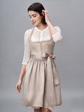 Damen Beige Zwei verdeckte Eingriffstaschen Dirndl MILA