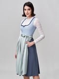Damen Blau Zwei verdeckte Eingriffstaschen Dirndl MANDL
