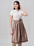 Damen Beige Zwei verdeckte Eingriffstaschen Dirndl HELENA