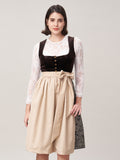 Damen Braun Zwei verdeckte Eingriffstaschen Floralem Muster Dirndl NICOLE