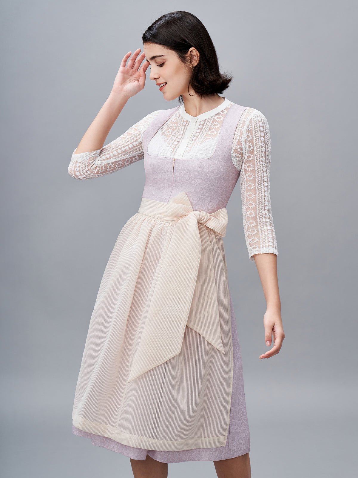 Damen Rosa Zwei verdeckte Eingriffstaschen Dirndl WEBER