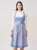 Damen Blau Zwei verdeckte Eingriffstaschen Geometrische Muster Dirndl DANIELA